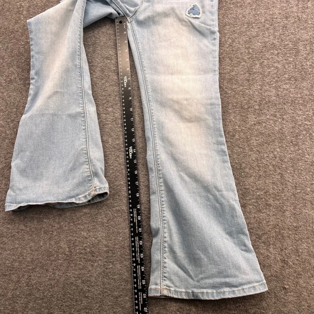 Wonder Nation Girls Flare Jegging Light Wash Heart Patch Jeans XL 14-16 Plus